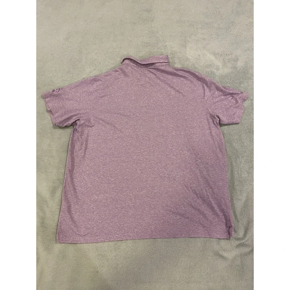 Mens Peter Millar Short Sleeve Golf‎ Polo Shirt Linen Blend Purple 2XL